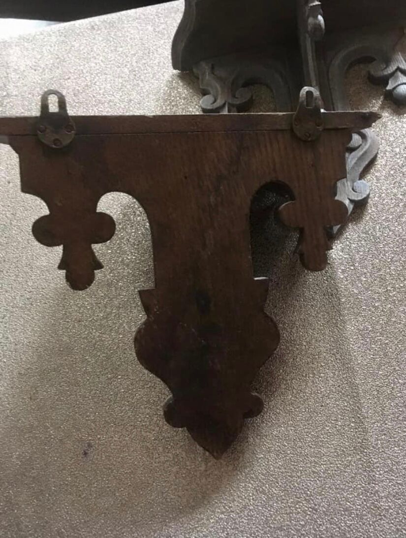 Pair of church shelves