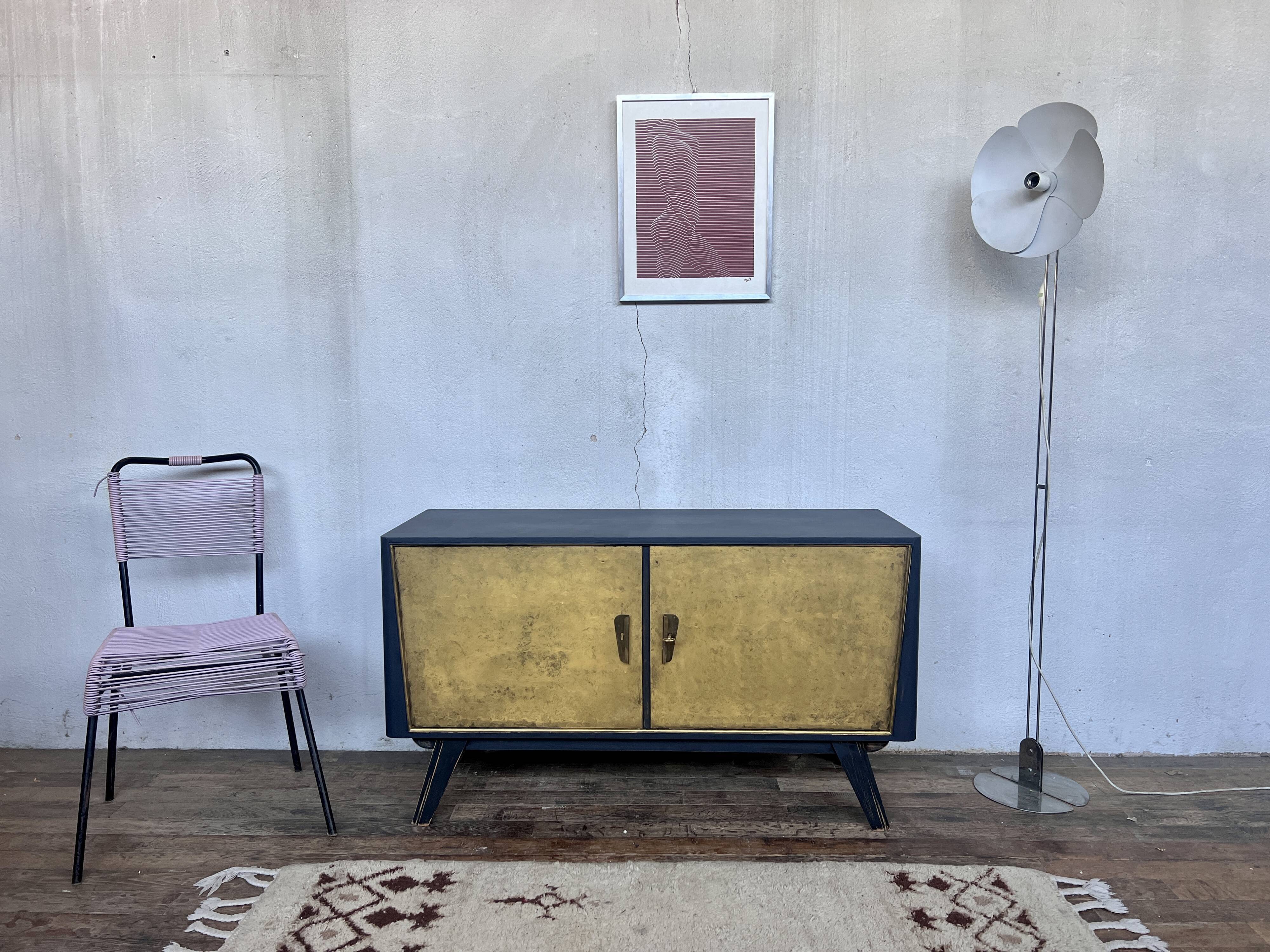 Enfilade meuble tv vintage pieds compas