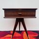 1950s half-moon tripod bedside table