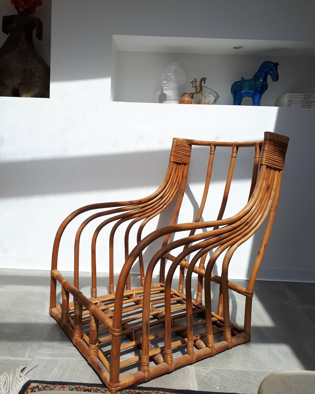 60s rattan armchair buckle