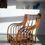 60s rattan armchair buckle