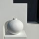Handcrafted terracotta ball vase painted white H:24 D:26