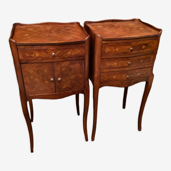 Pair of bedside tables Louis XV style
