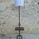 Wrought iron floor lamp with sandstone shelf herbarium decoration, 60s