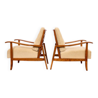 Mid Century Pair of Armchairs – Attributed to Károly Nagy, Hungary, 1940s