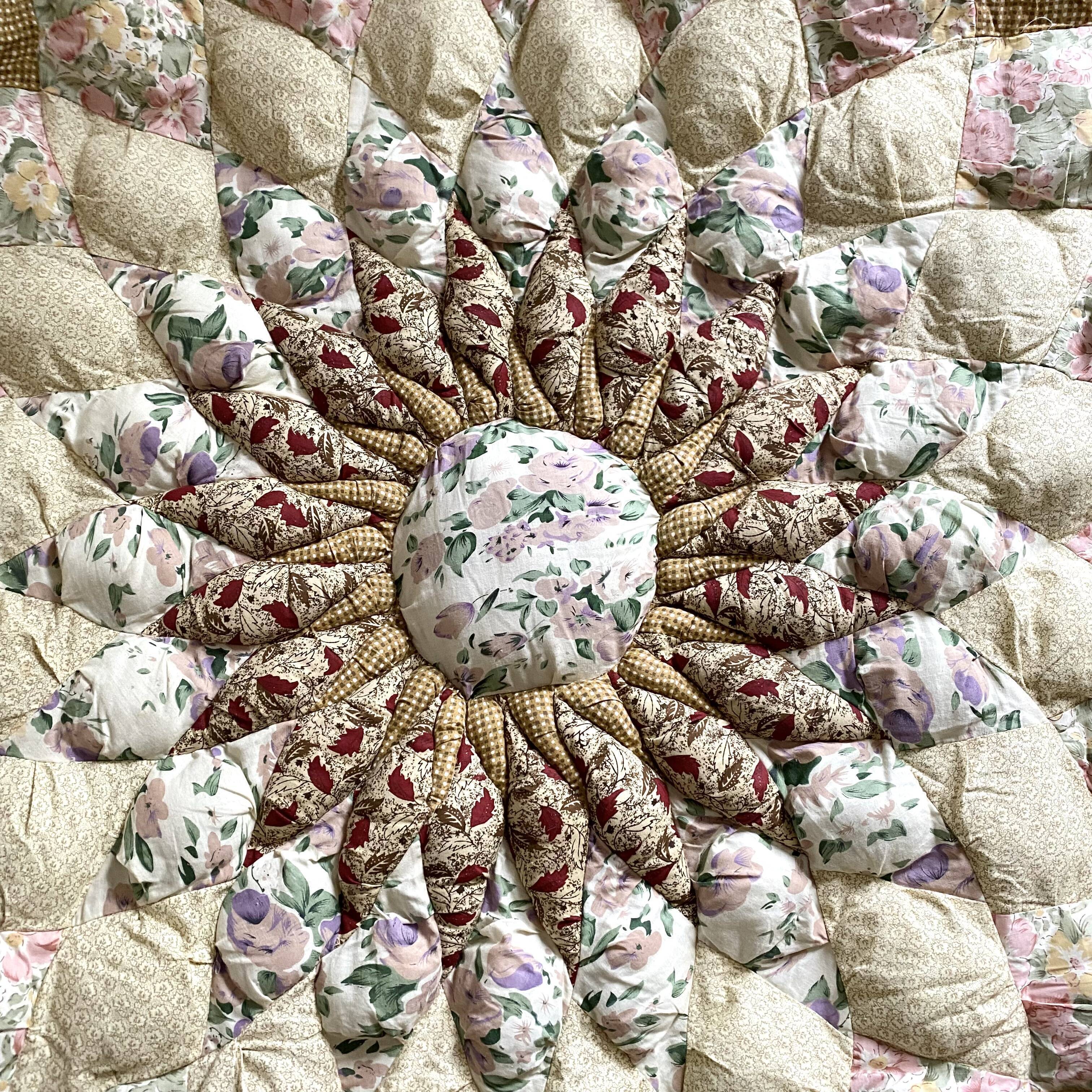Quilted patchwork bed cover