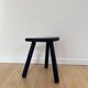 Antique cowherd plant stool / milking / close navy blue tripod