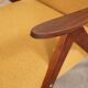 Vintage armchair, mustard yellow, curly zigzag pattern, set of 2