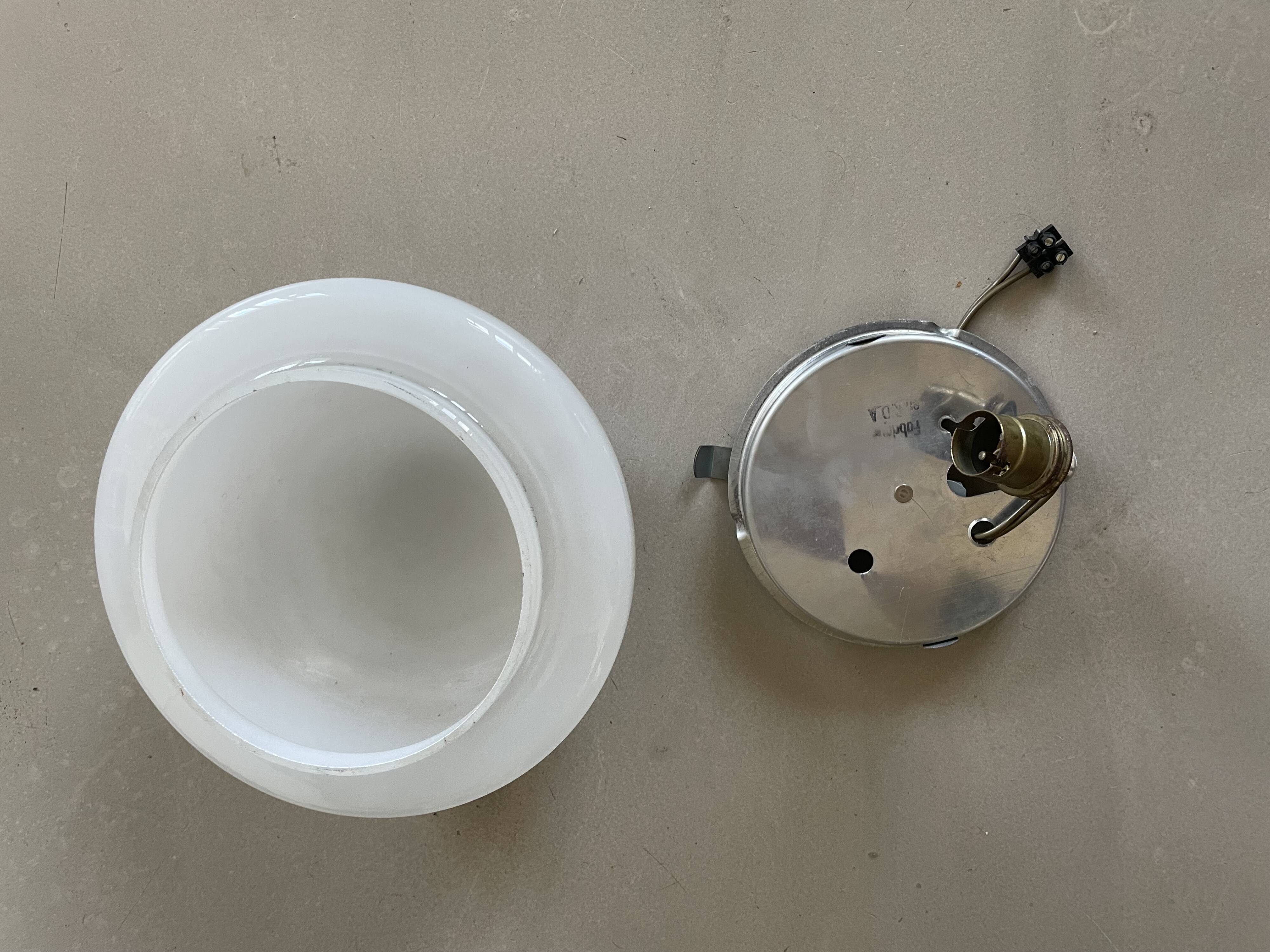 Ceiling light, opaline wall light D20cm