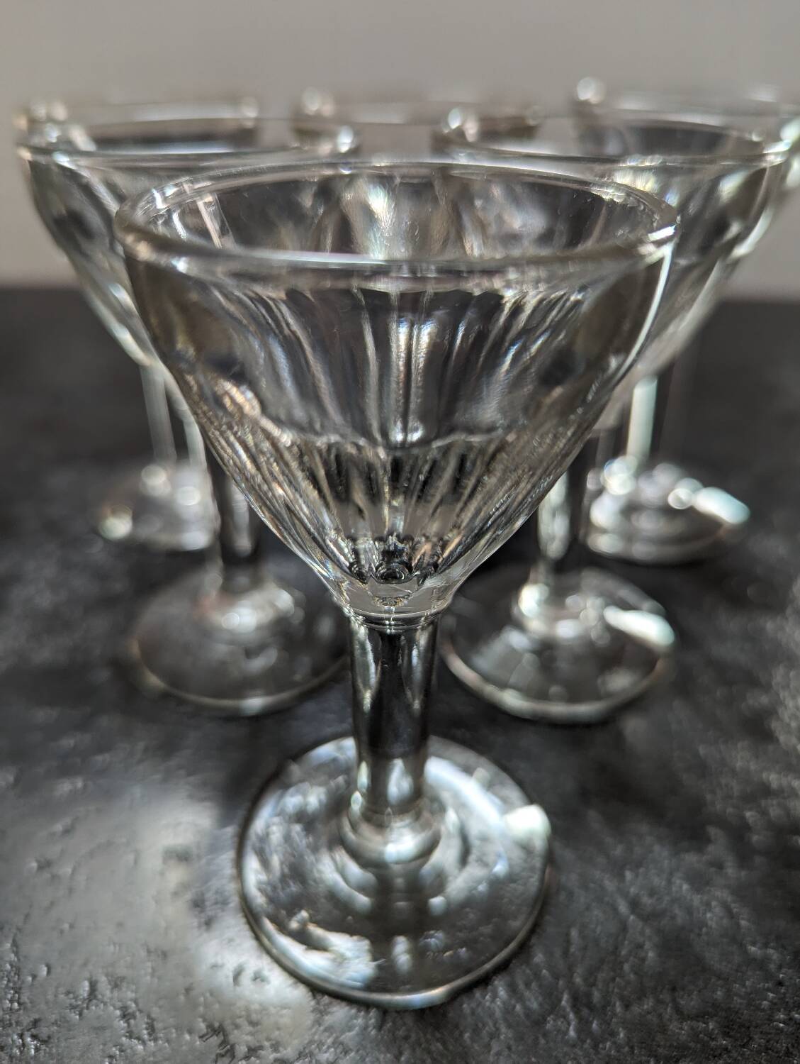 Lot 6 old digestive glasses 1940 TBE