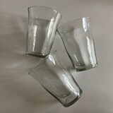Set of 8 glasses cups corrugations 1960 mid century modern