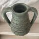 Spanish vase from the 60s-70s, olive green-grey ceramic, 31 cm.