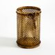 Mid Century Italian Regency Gilt Metal Waste Paper Bin from Li Puma