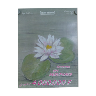 Affiche originale loterie nationale tranche des nenuphars  1985