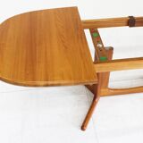 Vintage Glostrup Danish oval extendable dining table solid teak 1960s