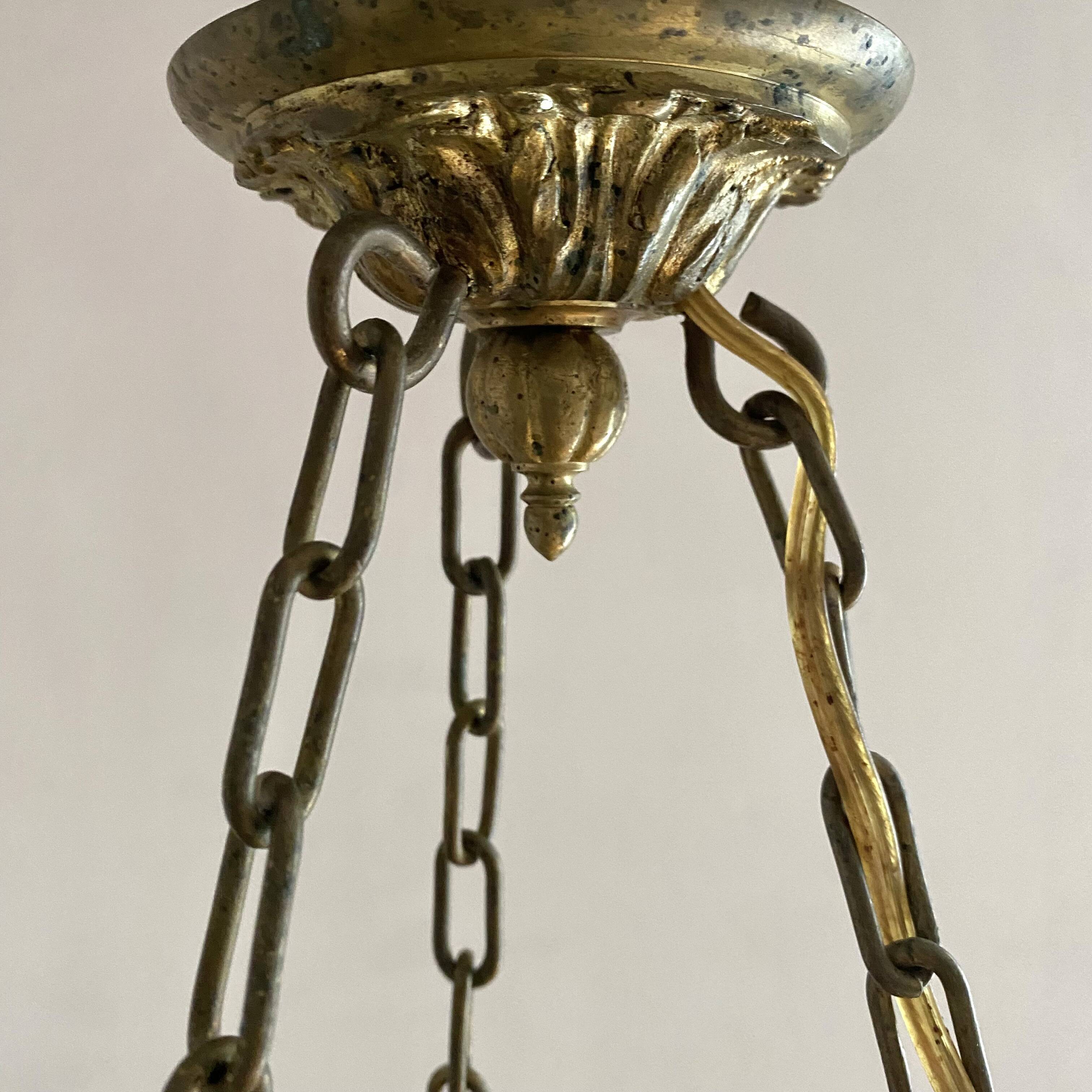 Art Nouveau glass paste suspension by Degué.