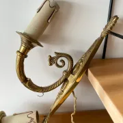 Pair of wall sconces in gilded brass – Louis XVI / neoclassical style