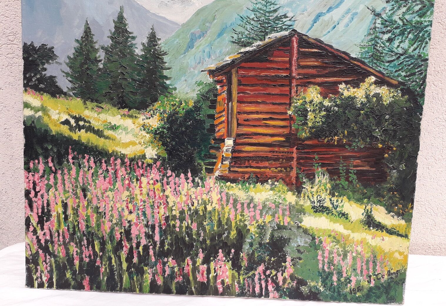 Mountain painting signed