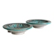 2 antique handmade ceramic dishes, colorful plates