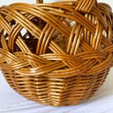 Braided wicker basket
