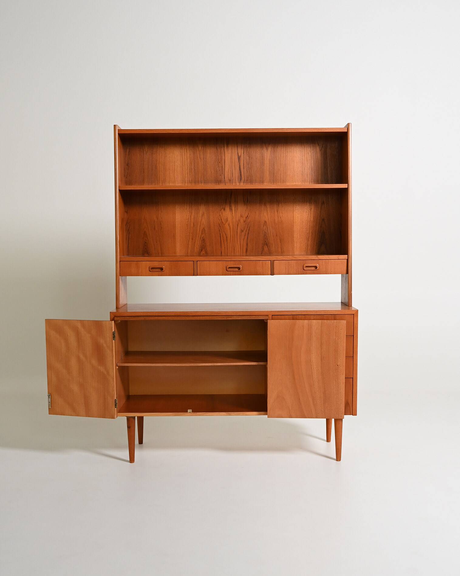 Teak bookcase with writing desk, Scandinavian production, 1960s