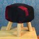 Tabouret pouf scandinave patchwork des années 1990