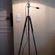 large floor lamp created with old black and chrome photo tripod