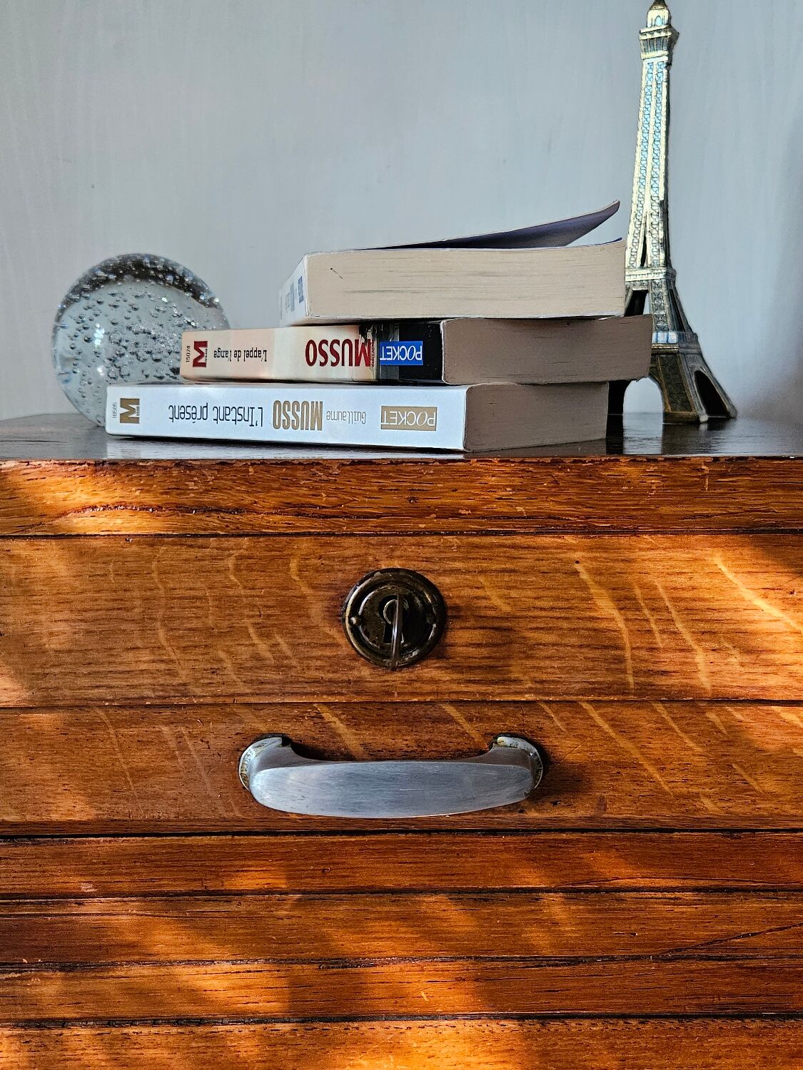 Meuble rideau chêne vintage