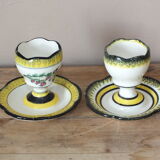 Set of 2 cockroaches on pedestal Henriot Quimper