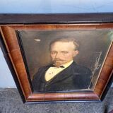 Portrait à l'huile sur toile, XIXème signé et daté