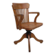 Oak office chair with adjustable spring system and height adjustment, 1950s.