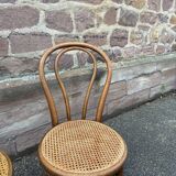 Lot of 4 chairs mismatched bistro curved wood