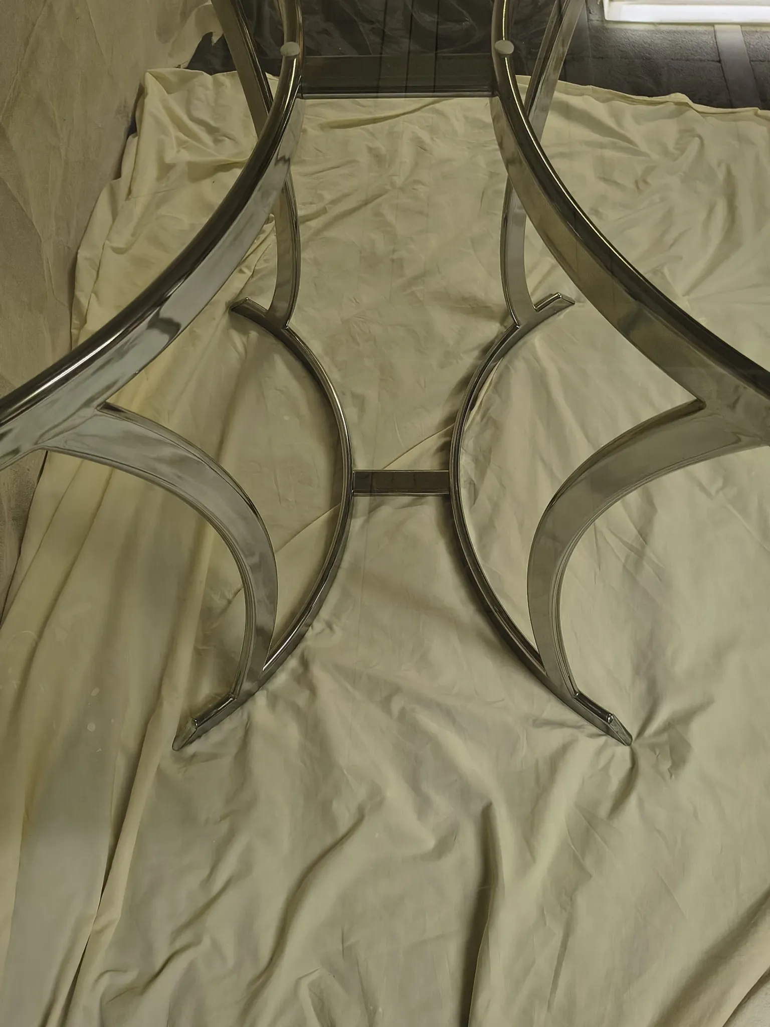 Smoked glass octagonal table from the early 1970s.