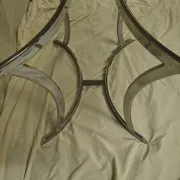 Smoked glass octagonal table from the early 1970s.