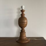 Large turned wooden lamp base