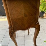 Louis XV bedside tables in beige marble