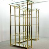 Ramiro Tarazona 24 Carat Goldplated Display Cabinet w. Glass Shelves 1980s