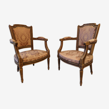 Paire de fauteuils Louis XVI