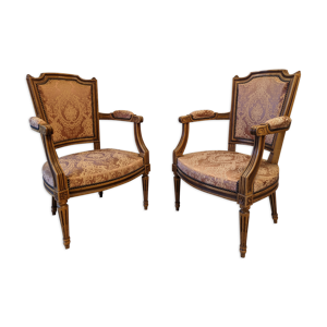 Paire de fauteuils Louis XVI