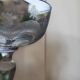 8 engraved glass champagne coupes from Meisenthal, Art Deco