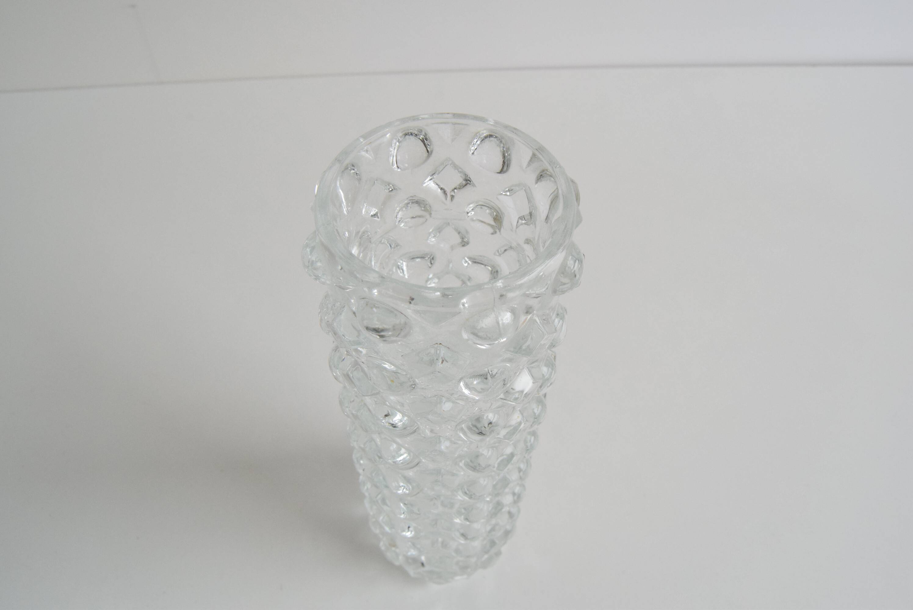 Vintage Glass Vase by Pavel Pánek for Sklo Union Libochovice, 1970's.