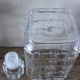 Vintage relief square glass whisky carafe