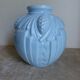 Blue opaline ball vase, art deco era
