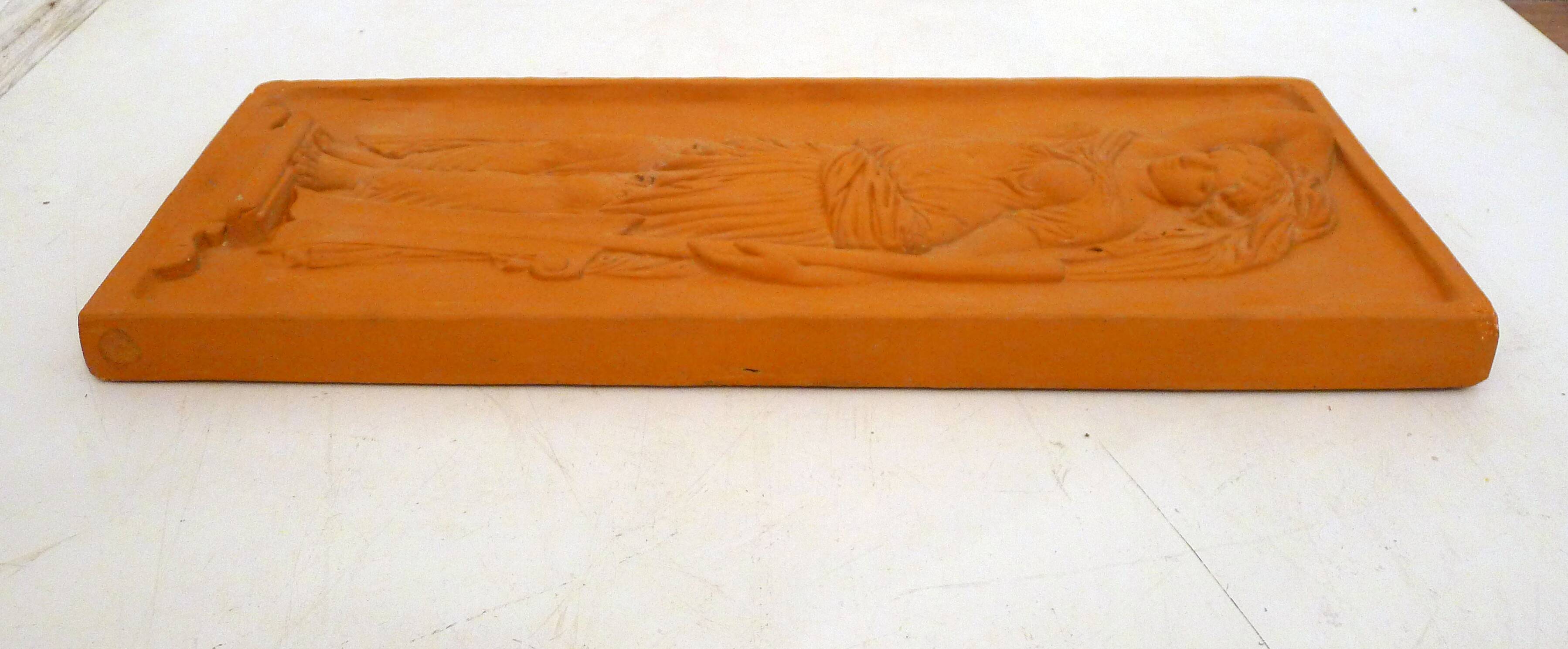 Wall plaque Woman bather, terracotta bas-relief