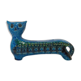Chat vintage, Aldo Londi pour Bitossi, série bleue Rimini