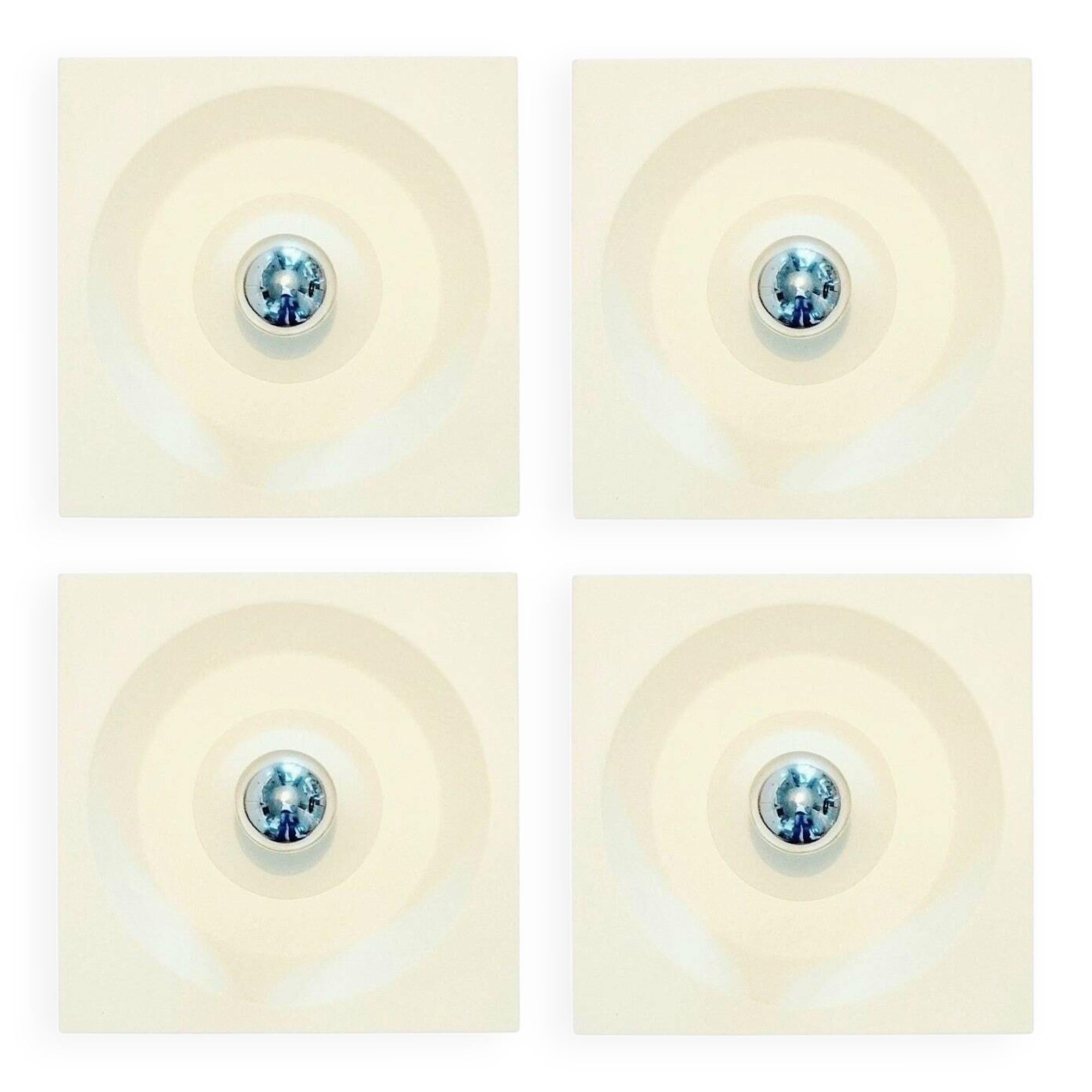 Set of 4 Space Age Wall Lights by Klaus Hempel for Kaiser, Germany, 1970s
