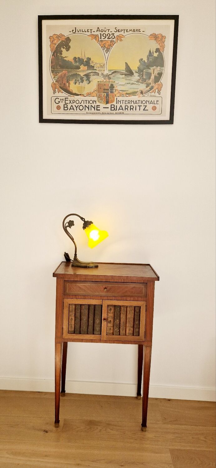 Directory style marquetry side table