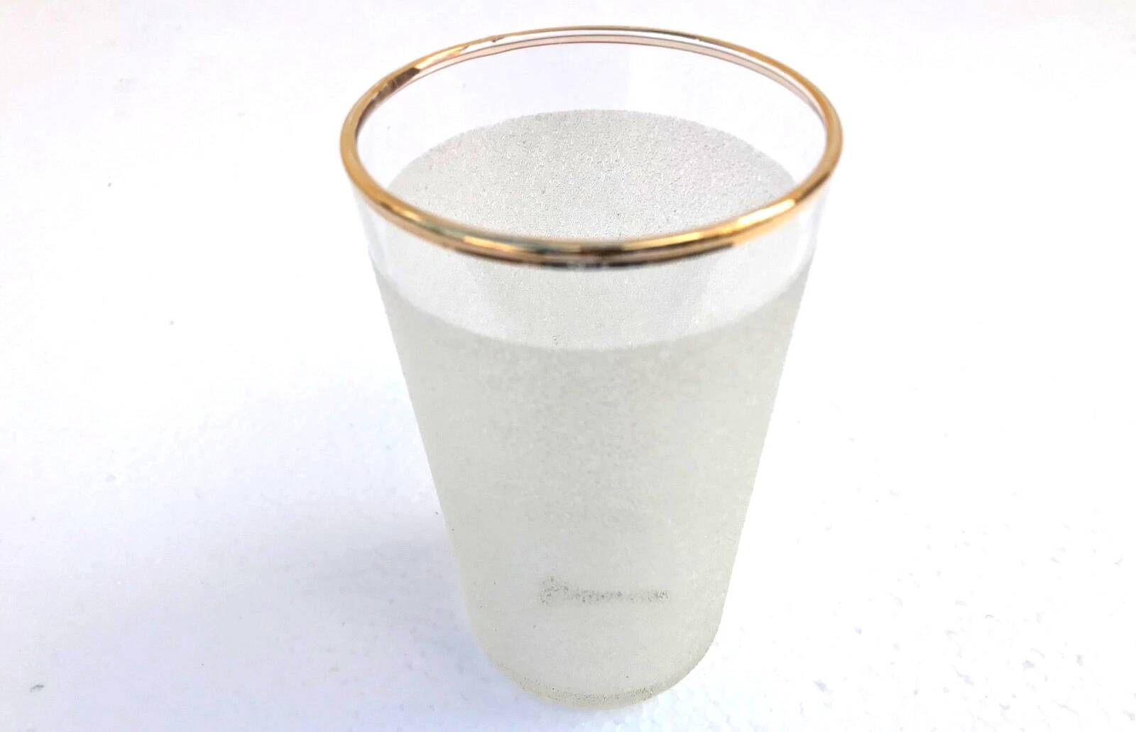 1960s 5 orangeade glasses "Grappe d'or" Frosted white glass