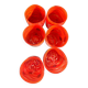 Contemporary Lively Amber Rods and Murrine Murano Glass – Set of 6
