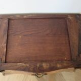 Pair of 2 Louis XV bedside tables - marquetry - 2 drawers - pink marble